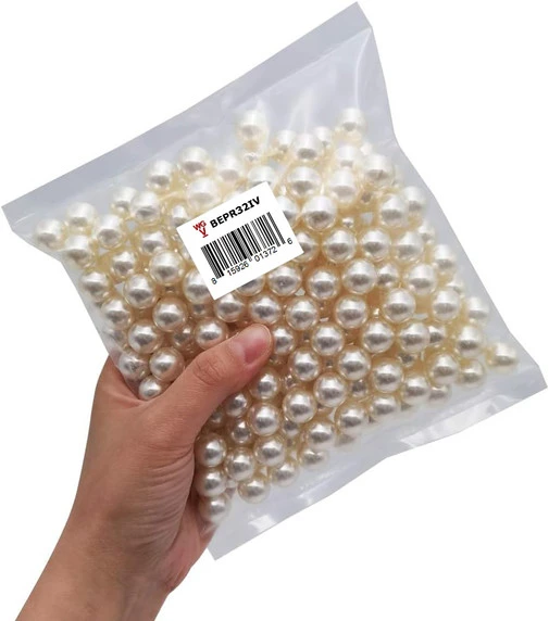 BEPR32IV - Medium Ivory Undrilled Plastic Faux Pearls - 1/2", 14mm 4 BEPR32IV - Medium Ivory Undrilled Plastic Faux Pearls - 1/2", 14mm - Image 2