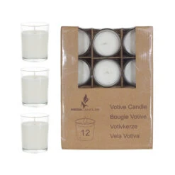 CGA107-W - 2.5" Prefilled Medium Glass Votive Candle - White