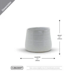 CUB6406WT - Large White Bowl Pot - 5.7" H