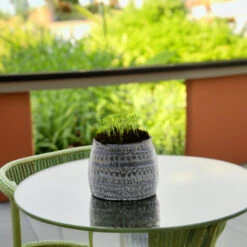 CUB9505BL - Large Fancy Blue Pot - 5.1" H -Wholesaleglassvasesint CUB9505BL C1 21560.1696441175