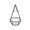 GET0610BK - Tall Black Raised Pyramid Geometric Glass Terrarium. 9.5"H - -Wholesaleglassvasesint GET0610BK CAT 39431 47451 69010 62226.1663941036