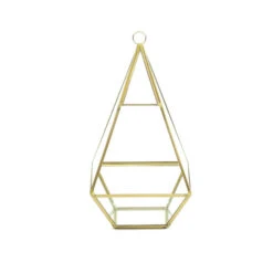 GET0610GD - Gold Raised Pyramid Geometric Terrarium - 9.5"
