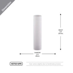 HST0314FR - Frosted Glass Hurricane Candle Shade Chimney Tube [No Bottom] - 3" X 14"