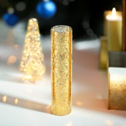 HST2510GS - Gold Speckled Glass Hurricane Candle Shade Chimney Tube [No Bottom] - 2.5" X 10" -Wholesaleglassvasesint HST2510GS C4 31336.1696969102