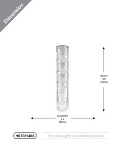 HST2514SS - Silver Speckled Glass Hurricane Candle Shade Chimney Tube [No Bottom] - 2.5" X 14"