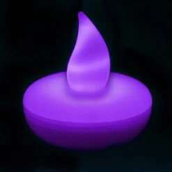 LED02PR - Small Round Floating LED Candle - Purple
