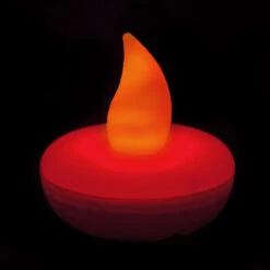 LED02RD - Small Round Floating LED Candle - Red
