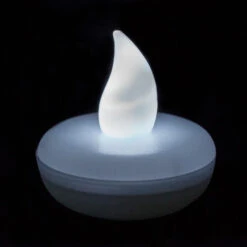 LED02 - Small Round Floating LED Candle - White