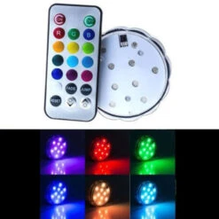 LED14RGB - RGB Color Changing Remote Control LED Light Base, NO WHITE - 2.7" -Wholesaleglassvasesint LED14RGB 89778 37470 60481.1657123945