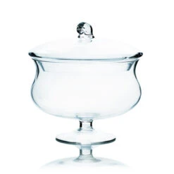 VAP0808 - Pedestal Cauldron Apothecary / Candy Buffet Jar With Lid - 8.5" -Wholesaleglassvasesint VAP0808 66370 78865 36450 83700.1695941026