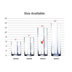 VBV0312 - Square Glass Block Vase - 3" X 12" -Wholesaleglassvasesint VBV0312 B2 95459 86146 97959.1665699359