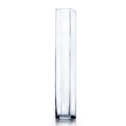 VBV0428 - Square Glass Block Vase - 4" X 28"