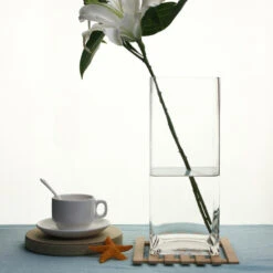 VBV0510 - Square Glass Block Vase - 5" X 10" -Wholesaleglassvasesint VBV0510 C3 78085 34546 79812.1665700283