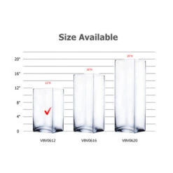 VBV0612 - Square Glass Block Vase - 6" X 12" -Wholesaleglassvasesint VBV0612 B2 61117 42073 83557.1657129902