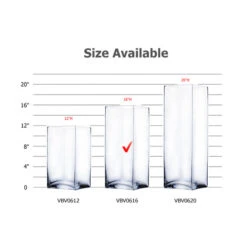 VBV0616 - Square Glass Block Vase - 6" X 16" -Wholesaleglassvasesint VBV0616 B2 51579 94792 28454.1665700656