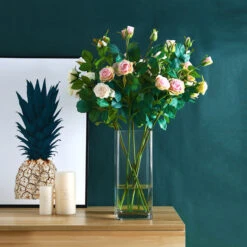 VBV0616 - Square Glass Block Vase - 6" X 16" -Wholesaleglassvasesint VBV0616 C3 35554 67281 10307.1665700656