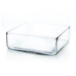 VBV1204 - Square Glass Block Vase - 12" X 4"