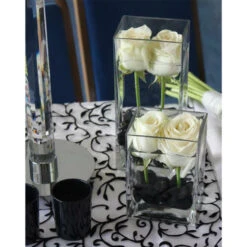 VBV6406 - Rectangular Glass Block Vase - 6" X 4" X 6" -Wholesaleglassvasesint VBV6406 C1 58340 87014 43970.1657129943