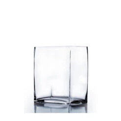 VBV6408 - Rectangular Glass Block Vase - 6" X 4" X 8"