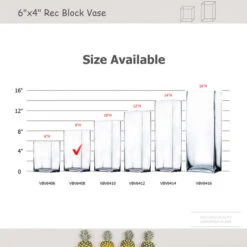 VBV6408 - Rectangular Glass Block Vase - 6" X 4" X 8" -Wholesaleglassvasesint VBV6408 B2 14033.1665701906