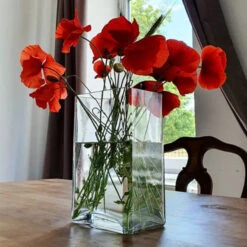 VBV6412 - Rectangular Glass Block Vase - 6" X 4" X 12" -Wholesaleglassvasesint VBV6412 C1 58437 05114 89340.1665701804