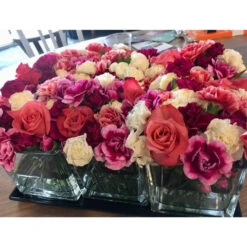 VCB0004 - Handblown Clear Cube Glass Vase / Candle Holder - 4" -Wholesaleglassvasesint VCB0004A C3 90695 79557 04298.1657129993