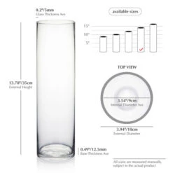 VCY0414 - Cylinder Glass Vase - 4" X 14"