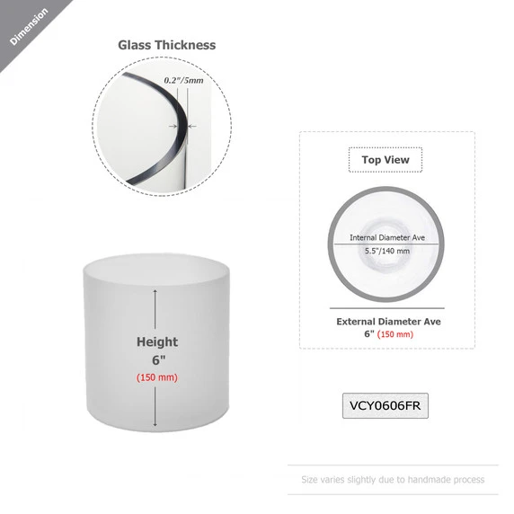 VCY0606FR - Frosted Cylinder Glass Vase - 6" X 6" 4 VCY0606FR - Frosted Cylinder Glass Vase - 6" X 6" - Image 2