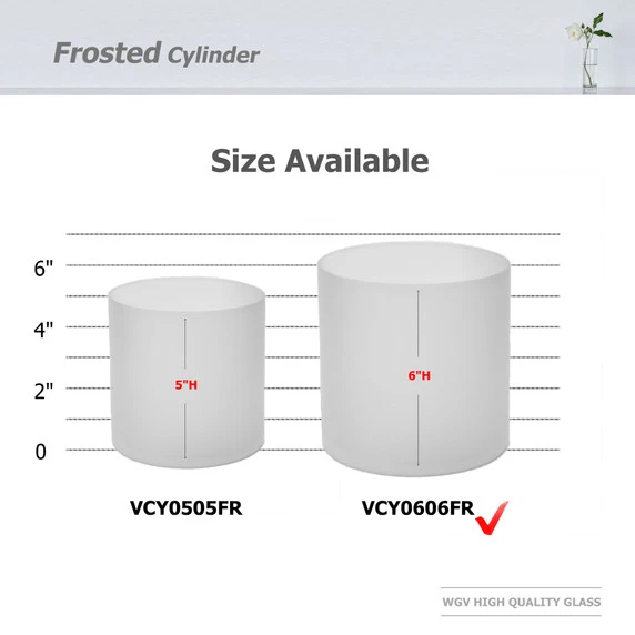 VCY0606FR - Frosted Cylinder Glass Vase - 6" X 6" 5 VCY0606FR - Frosted Cylinder Glass Vase - 6" X 6" - Image 3