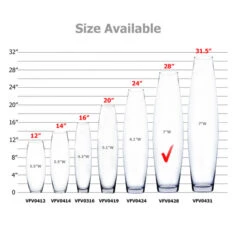 VFV0428 - Clear Bullet Urn Glass Vase - 4" X 28" -Wholesaleglassvasesint VFV0428 B2 78020 35605 67150.1657125982