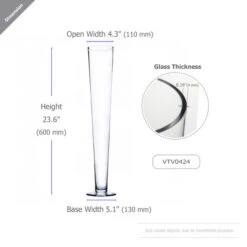VTV0424 - Pilsner Glass Trumpet Vase - 24"