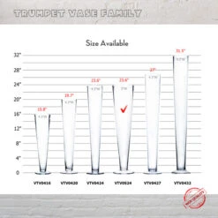 VTV0524 - Wide Pilsner Glass Trumpet Vase - 24" -Wholesaleglassvasesint VTV0524 B2 12457.1692985642