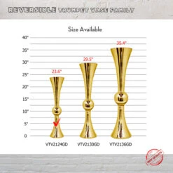 VTV2124GD - Gold Reversible Trumpet Vase - 24" -Wholesaleglassvasesint VTV2124GD B2 23170.1692996933