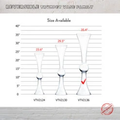 VTV2136 - Clear Reversible Trumpet Vase - 36" -Wholesaleglassvasesint VTV2136 B2 14313 18358 29121.1692998057