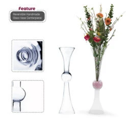 VTV2136 - Clear Reversible Trumpet Vase - 36" -Wholesaleglassvasesint VTV2136 C1 51208 84908 59967.1692998057