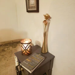 VUS0210 - Clear Concaved Bud Vase With Slant Cut Top - 10" -Wholesaleglassvasesint VUS0210 C3 78487.1692654908