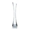 VUS0316 - Large Clear Concaved Bud Vase With Slant Cut Top - 16"
