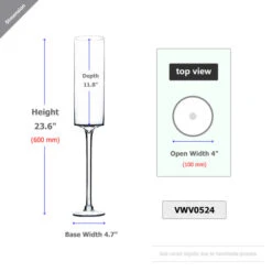 VWV0524 - Stemmed Pillar Vase - 24"