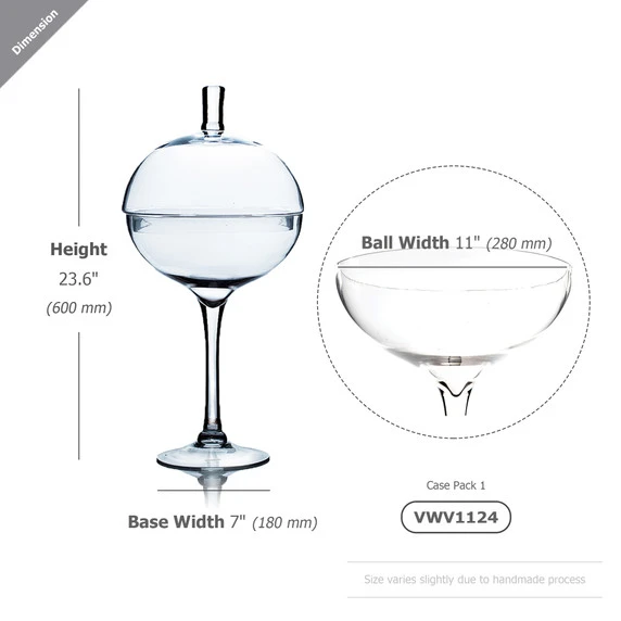 VWV1124 - Stemmed Apothecary Jar / Lollipop Vase - 24" 4 VWV1124 - Stemmed Apothecary Jar / Lollipop Vase - 24" - Image 2