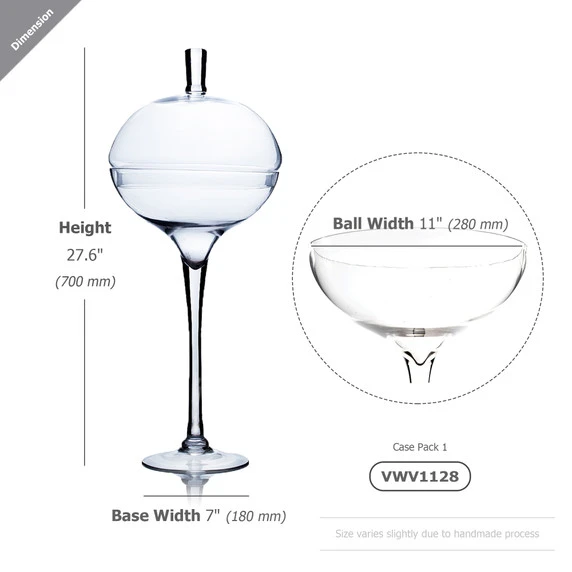 VWV1128 - Stemmed Apothecary Jar / Lollipop Vase - 28" 4 VWV1128 - Stemmed Apothecary Jar / Lollipop Vase - 28" - Image 2