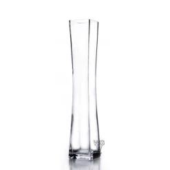 VXV0422 - Unique Square Concave Glass Vase - 4" X 22"